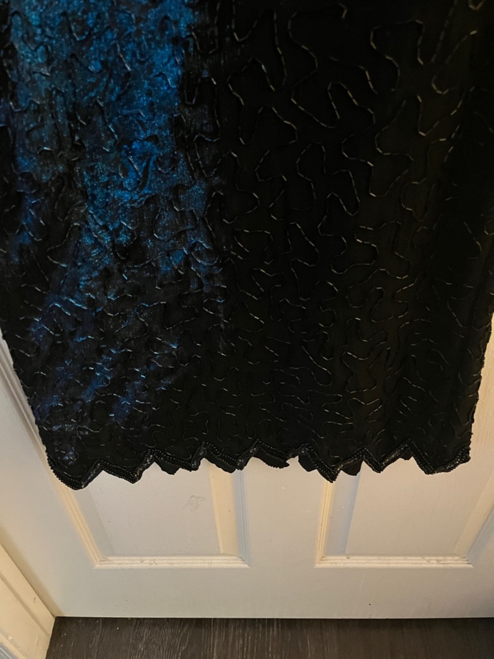 Laurence Kazar Black Sequin Fringe Cocktail Dress - Picture 11 of 14